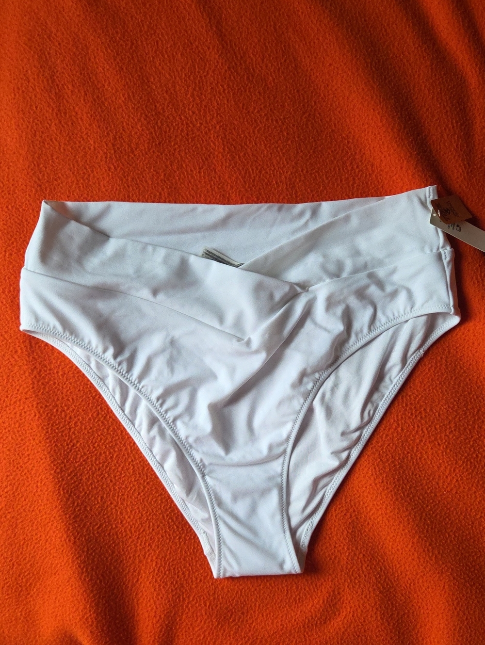 PINK Victoria's Secret White High-Waist Cheeky Bikini Bottom